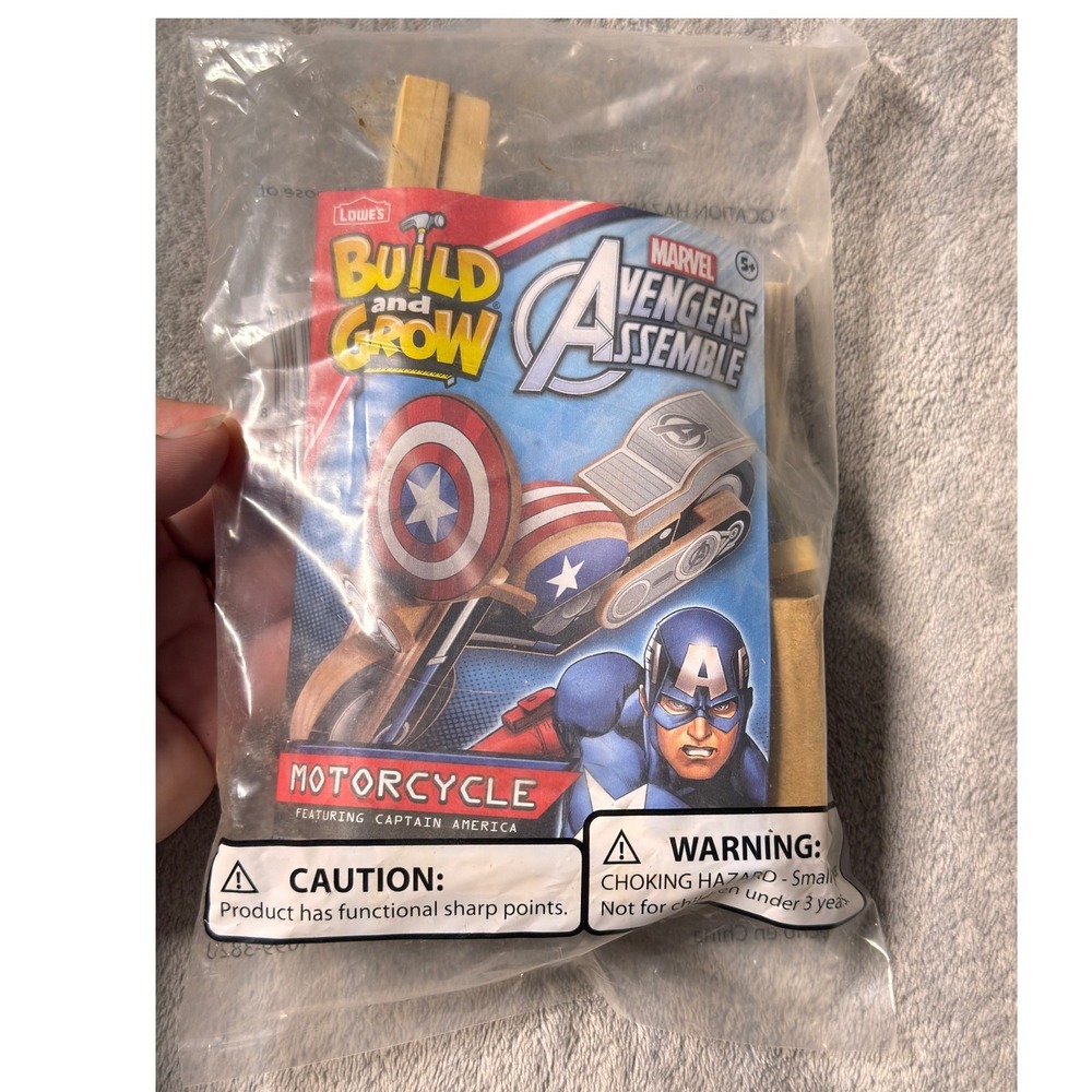 Lowe's‎ Build & Grow Marvel Avengers Assemble Captain America Motorcycle Kit NEW